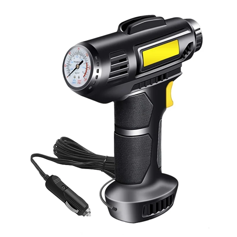 A65p-gonfiador de pneus compressor de ar portátil bomba de pneu de carro com medidor de pressão 150psi bomba de ar portátil para carro bicicleta esporte bola
