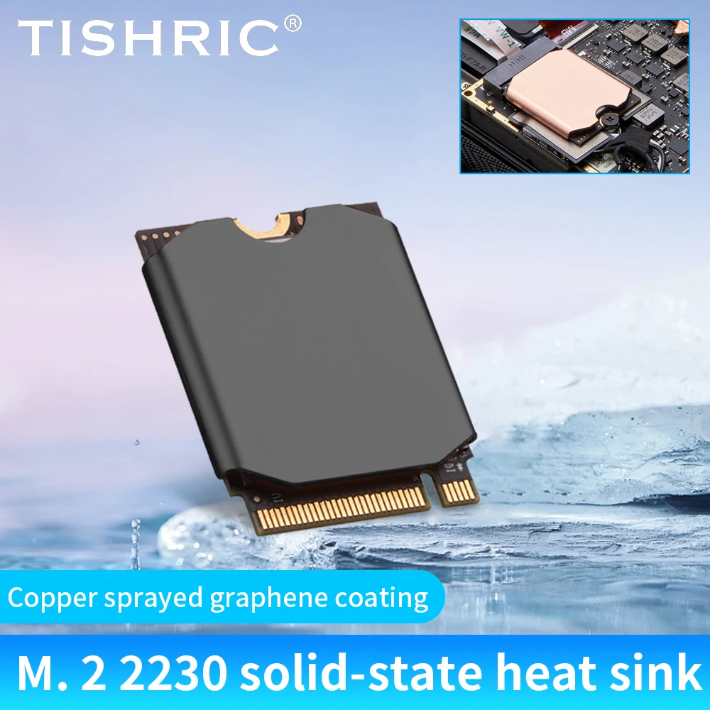 TISHRIC M.2 SSD dissipatore di calore M2 2230 NVME NGFF disco a stato solido rame puro/grafene dissipatore di calore radiatore di raffreddamento