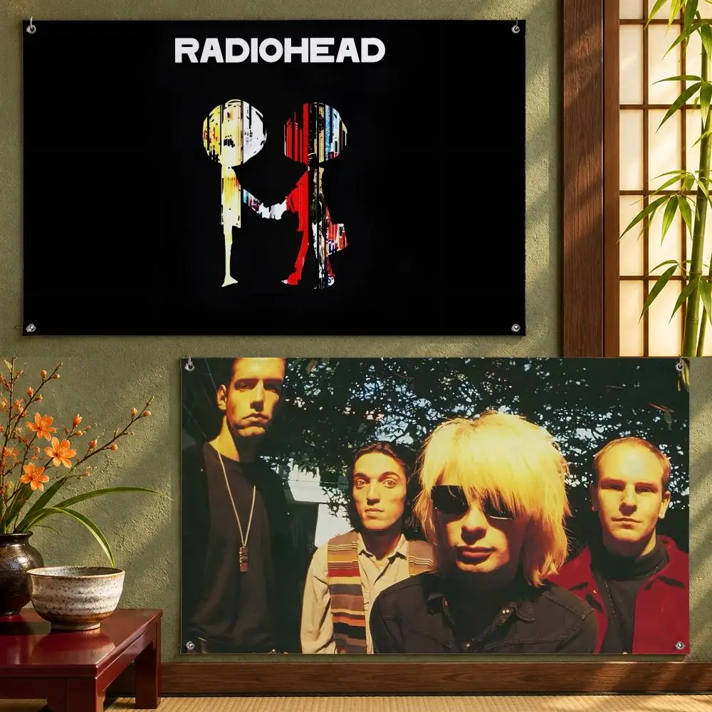 Radiohead Flags Wall Hanging With 4 Grommets For Bedroom Dorm Room Garden Party