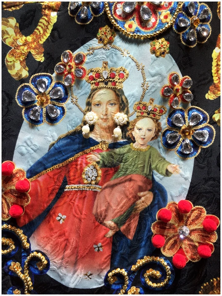 Retro Palace Style Printing Elegant Sleeveless Tank Dress Summer Black Party Dress O-neck Jacquard Diamonds Short A-line Dress