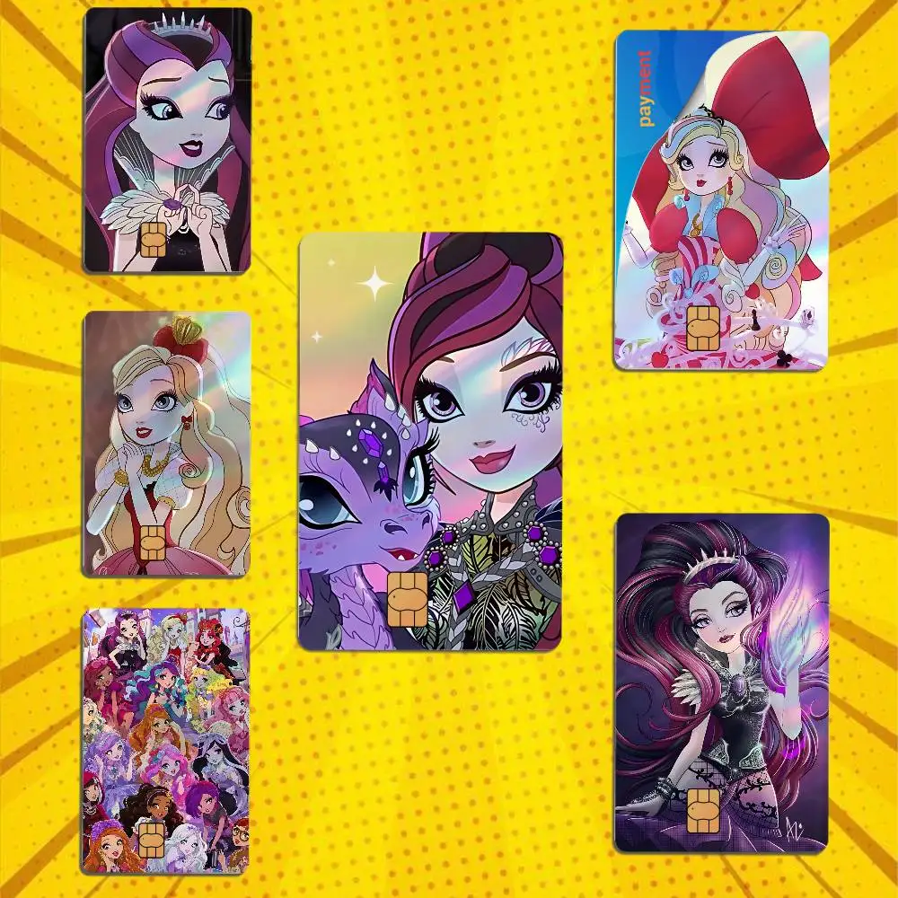Apple White Raven Queen EAH High Quality Anime Laser PVC Sticker Film Skin Cover For Metro Debit Credit Card  Access Card