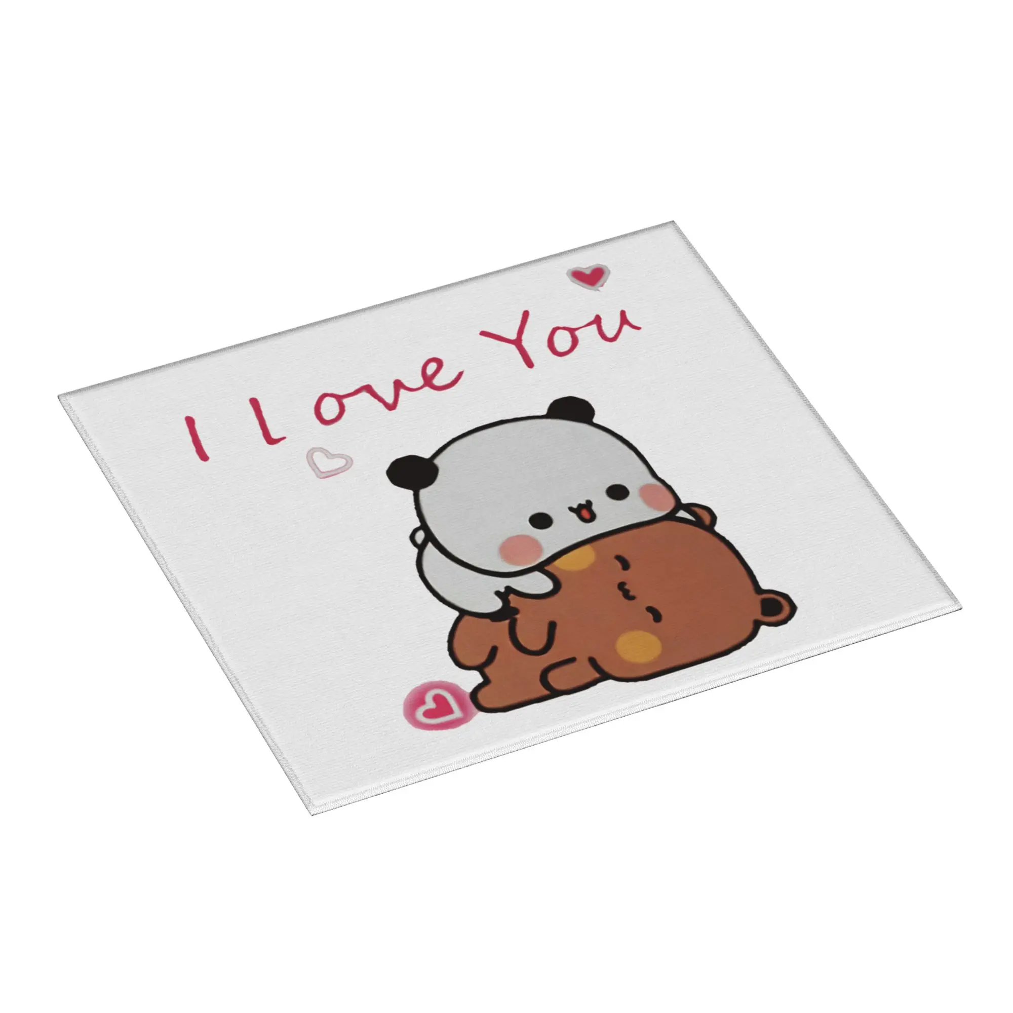 Panda And Brownie Drying Mat For Kitchen Waterproof Non‑Slip Oil Proof True Love BuBu DuDu Couple Countertop Protector Mat