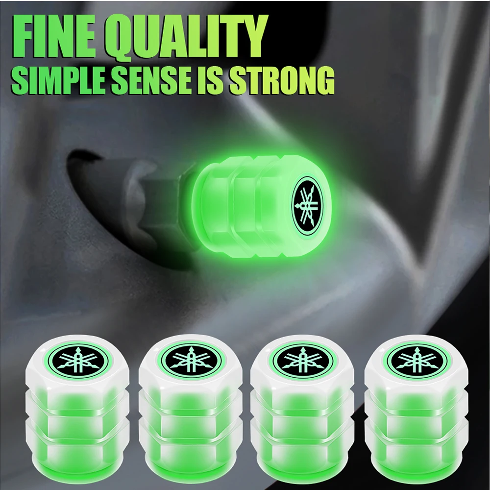 4Pcs Luminous Car Tire Valve Caps Dust-proof Covers Decoration For YAMAHA XMAX 125 250 300 400 Tech Max Scooter Accessories