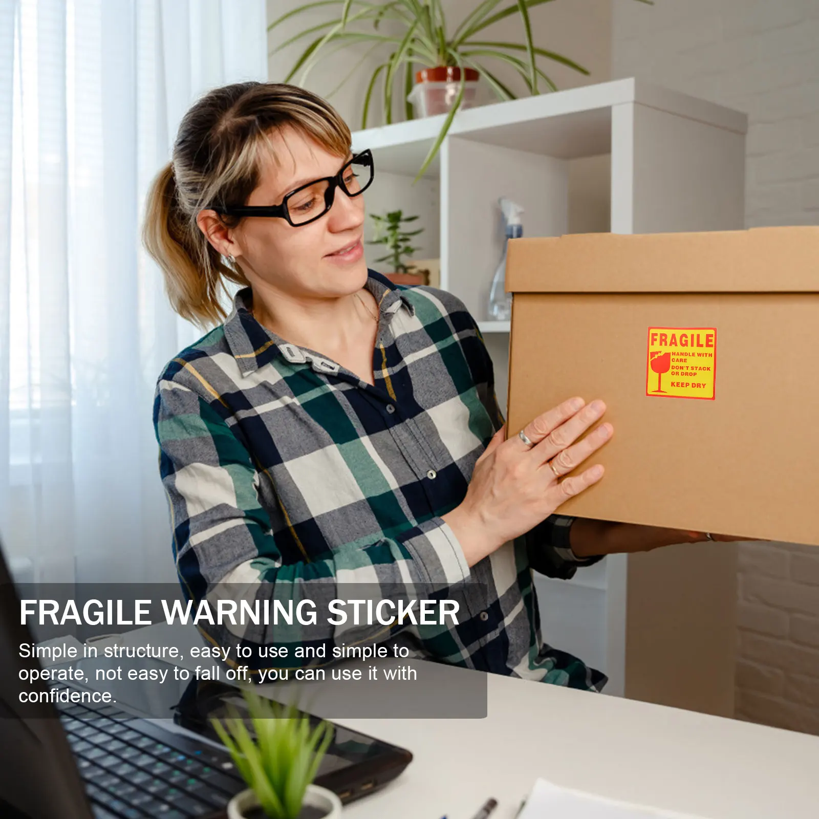 

1pcs Fragile Caution Stickers Warning Adhesive Labels Handle With Care Shipping Decals Keep Dry Fragile Label Stickers For