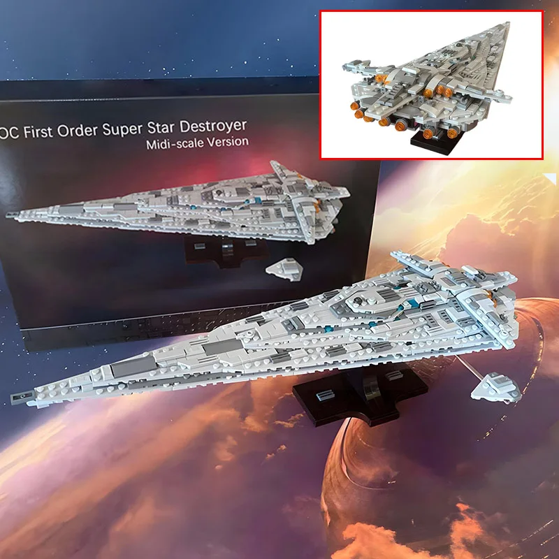 

НОВЫЙ MOC Midi Scale First Order Super Star Destroyer Строительные блоки Star Battle Series DIY Сборка кирпичей Коллекция игрушек Подарки