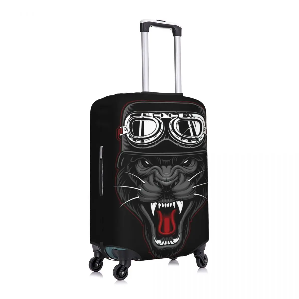 Panther Biker Mascot Print Luggage Protective Dust Covers Elastic Waterproof 18-32inch Suitcase Cover Travel Accessories