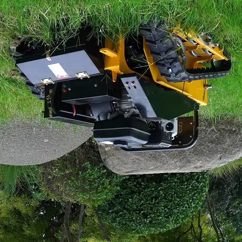 تخصيص التحكم عن بعد جزازة العشب RC الزاحف جميع التضاريس المنحدر القص آلة مجنزرة راديو التحكم قاطع غاز الروبوتية م