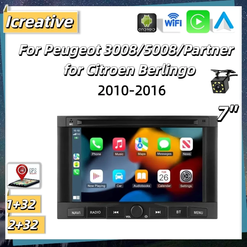 

Автомобильный радиоприемник Android для Citroen Berlingo для Peugeot 3008/5008/Partner 2010-2016 навигация мультимедийный Carplay головное устройство авторадио