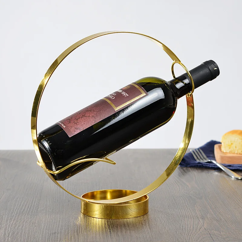 Storage rack Modern Living Room Originality Red Wine Rack Concise  Stainless Red Wine Rack Wine The Shelf Counter A Decoration