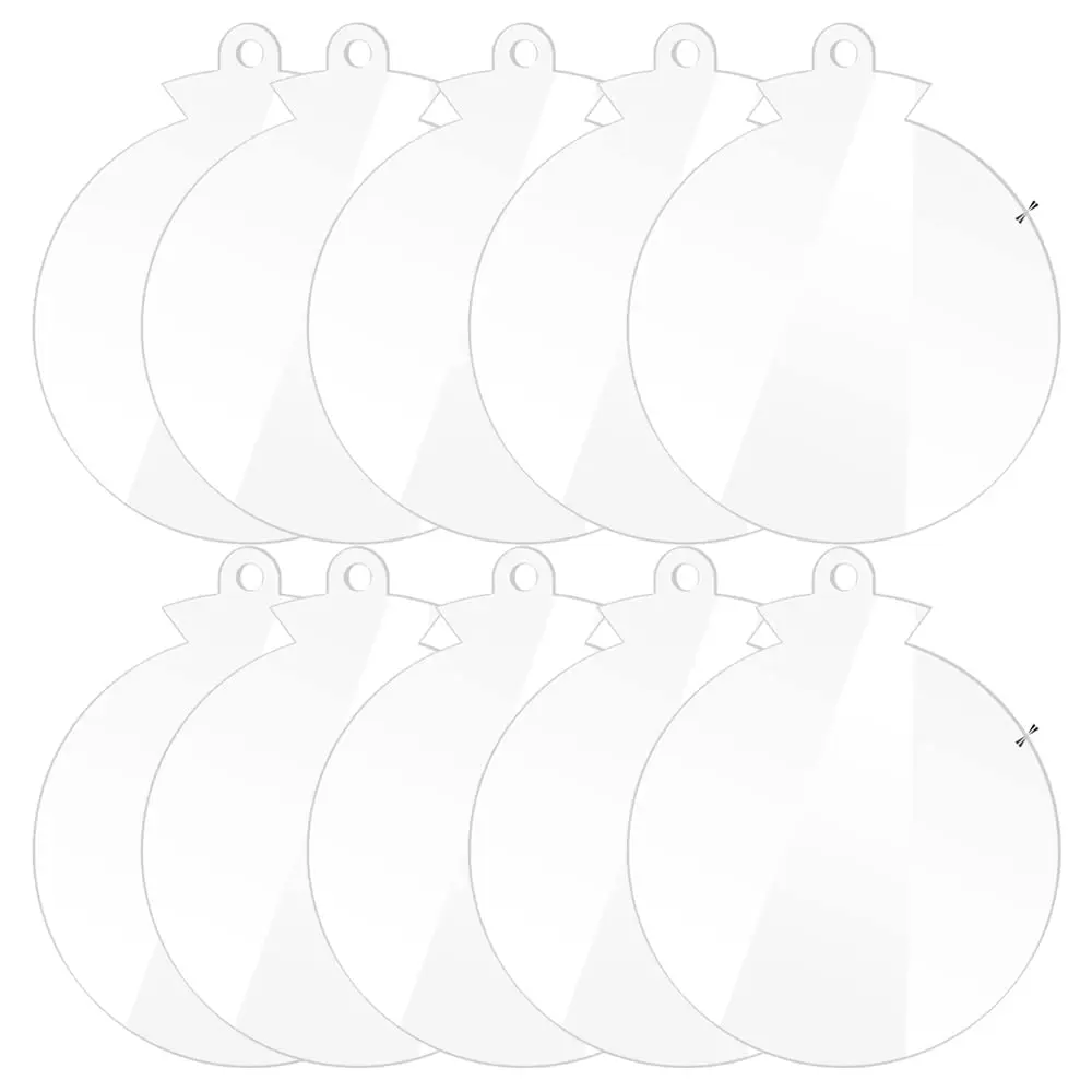 Acrylic Christmas Ornament Blanks with Hole, 3 Inch Flat Clear Ornaments for Crafts, Round Acrylic Keychain Blanks, Vinyl