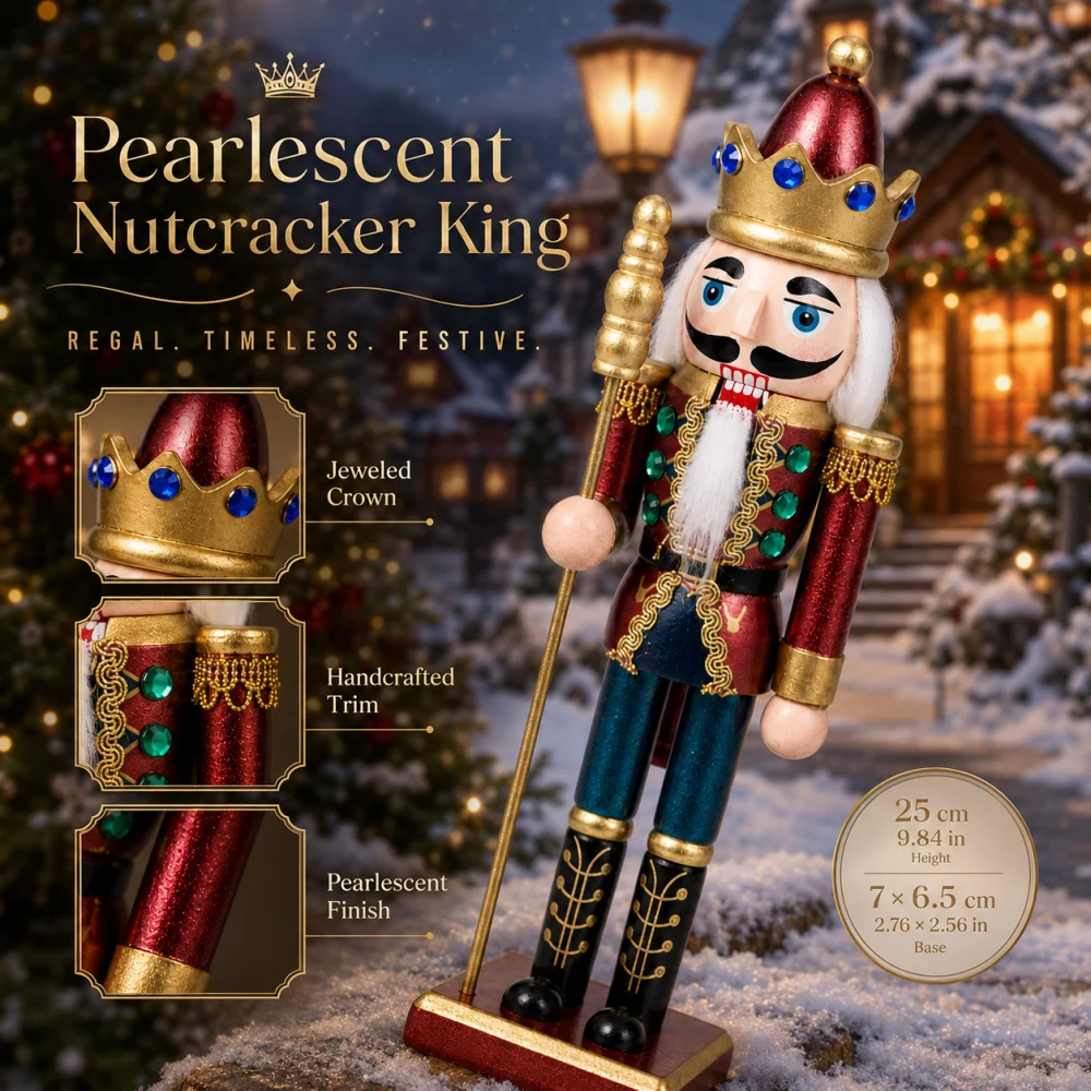 Nutcracker Figurine - Patung Kayu Prajurit Nutcracker Baru 25CM