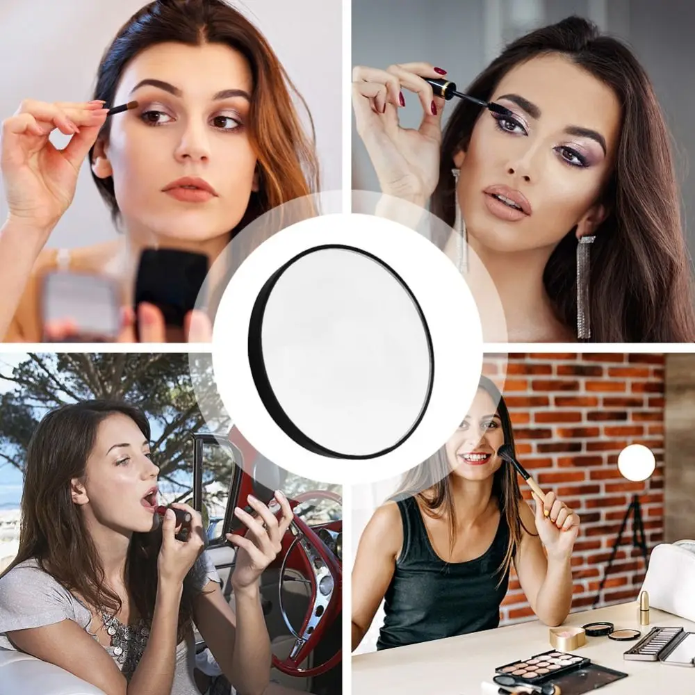 Miroir de maquillage rond en plastique grossissant 20X, outil cosmétique, contre l'acné et les pores, deux aspiration, standardisation