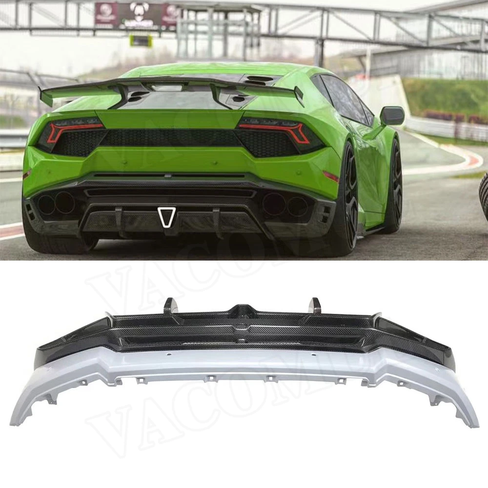 Dry Carbon Rear Bumper Lip Diffuser Body Kits Case for Lamborghini LP580 LP610 Bumper Guard S Styls Auto Car Parts