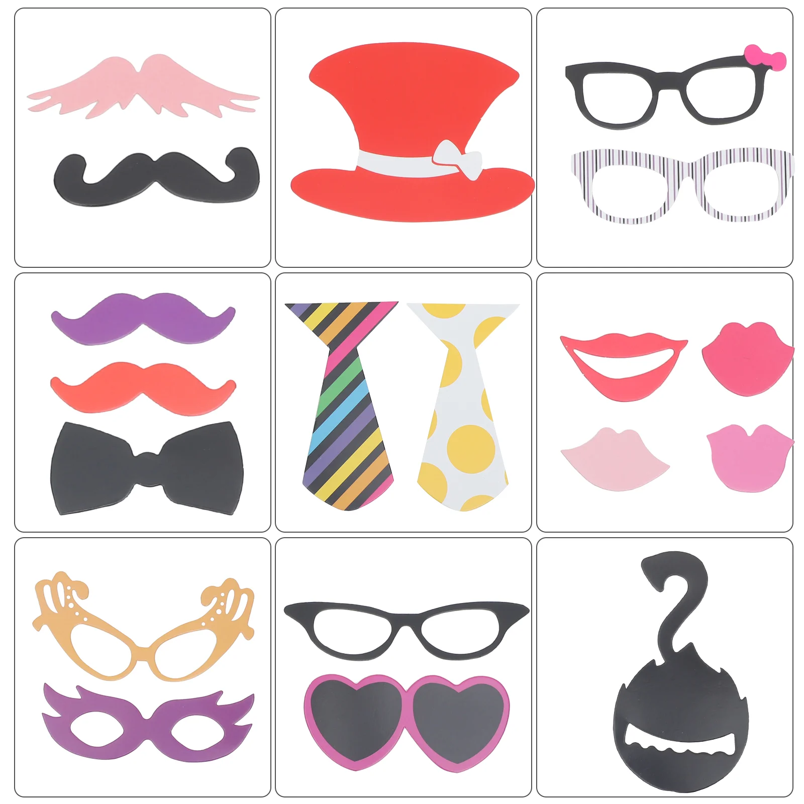 TINKSKY 60pcs Funny Photo Booth Props Mustache Mask for Wedding / Party / Christmas (Mixed Style) Wedding photo props