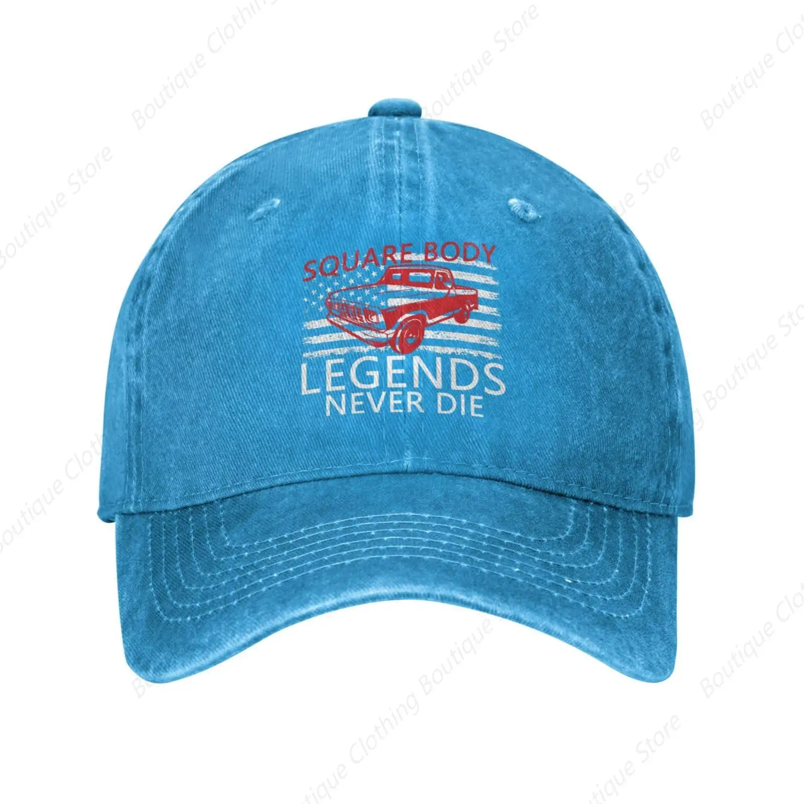 

Artwork for A Trucks Driver Womens Summer Hat Square Body Legends Never Dies Gym Hats for Women's Breathable Running Hat Blue