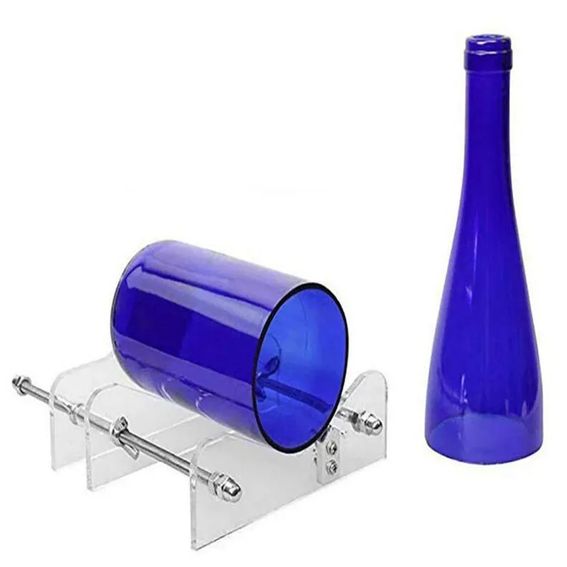 Mesin pemotong botol kaca bir anggur, alat pemotong profesional untuk botol kaca swakriya