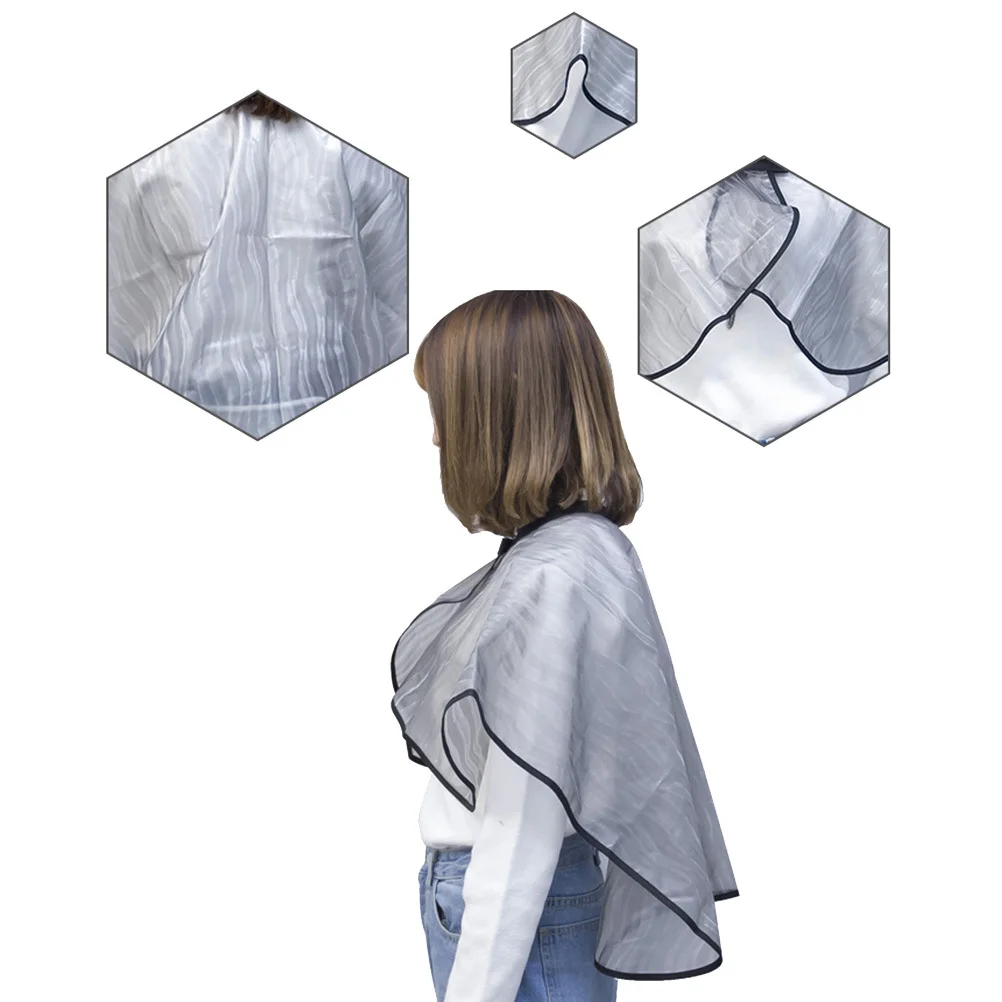

Grey Short Waterproof Hairdressing Cape Professional Salon Shawl Reusable Hair Dye Perm Smock Hair Cutting Cape for Barbershop