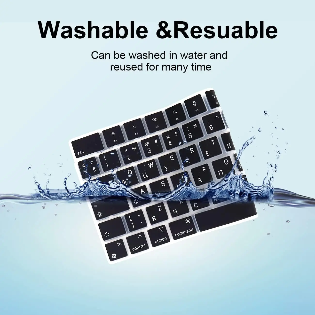 Ukraine version Silicone Keyboard Protector Cover Waterproof Dustproof Skin for MacBook Air13.6/15.3 M4 M3M2 Pro14/16 EU version