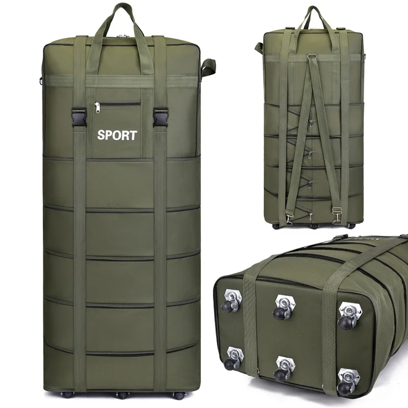 

Popular Large Capacity Durable Luggage Trolley Bags Oxford Waterproof Expendable Wheeled Travelling Bags Luggage