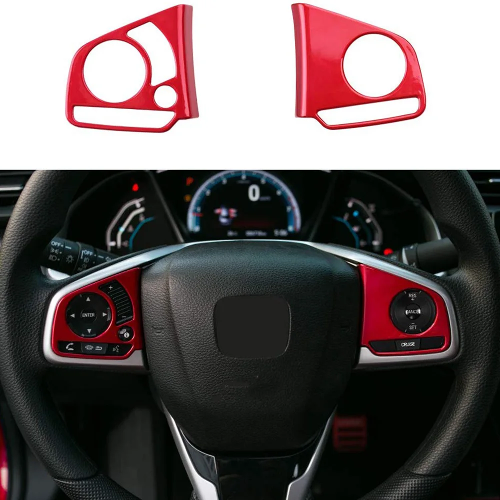 Steering Wheel Button Inner Decoration Cover Sticker Trim for 10Th Gen Honda Civic 2016-2020