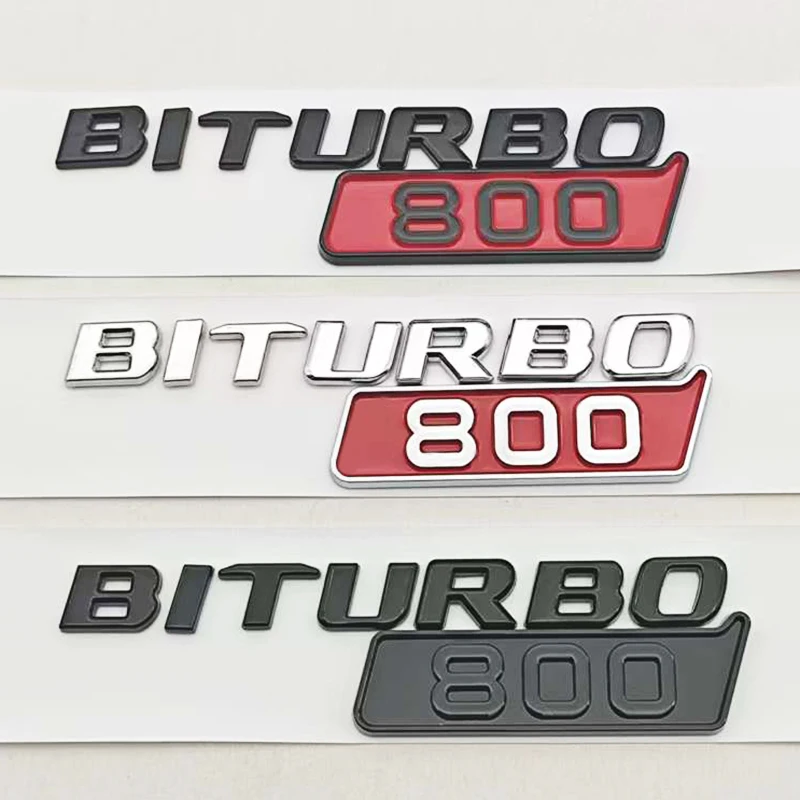 

3D ABS Car Fender Side Badge Sticker Logo BITURBO 800 Emblem Decals For Mercedes Benz AMG Brabus Auto Letters Accessoires
