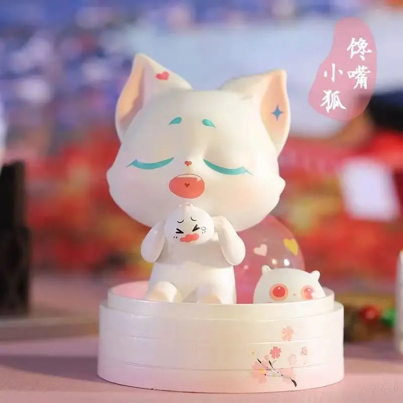 限定版 コリモンスタータウン サクラシリーズ コレクタブル アクションフィギュア キュートな小さなキツネの精霊 ブラインドボックス 手作りアートワーク おもちゃ