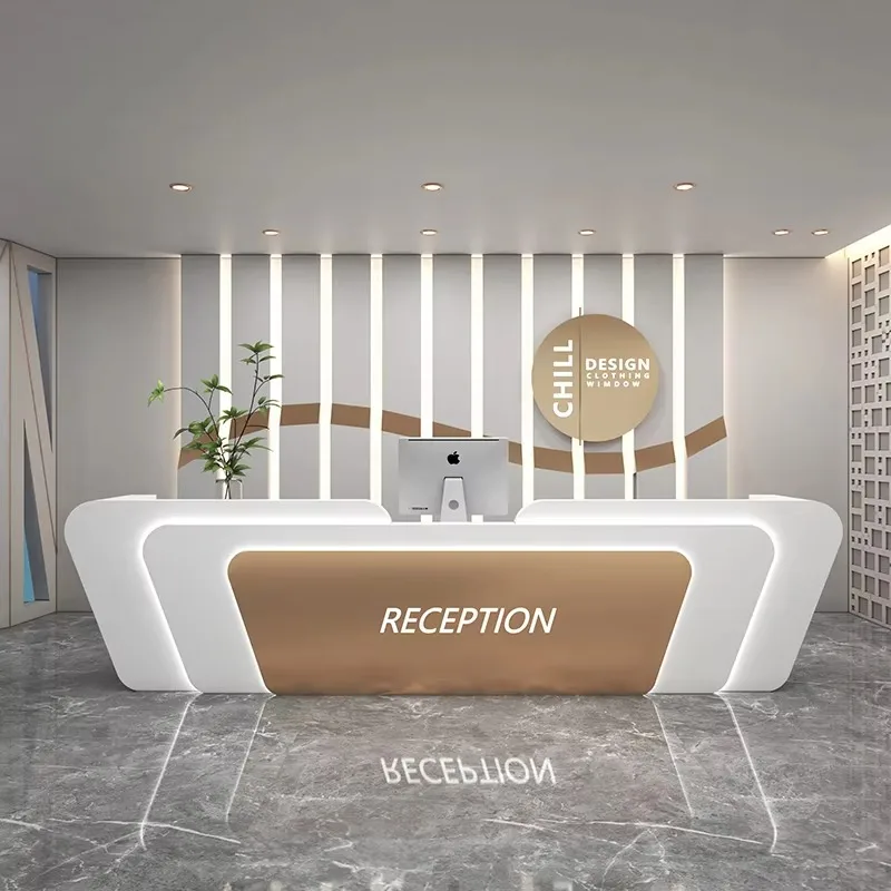 

Beauty Clinic Reception Desks Logo Aesthetics Business Luxury Reception Desks Computer Salon Empfangs Theke Office Furniture