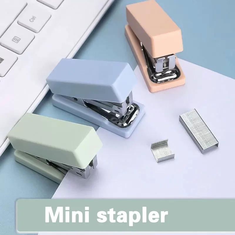 Stapler Mini, Stapler Desktop dengan 400 Staples, Stapler Kantor, Stapler Kantor Desktop Bebas Selai