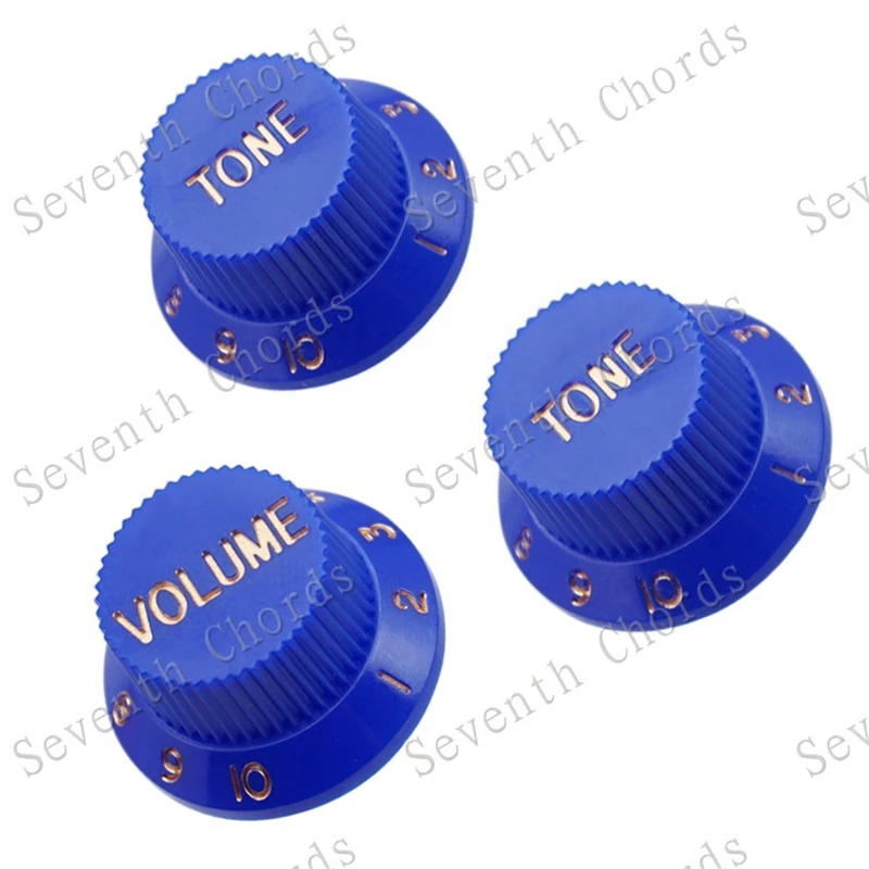 4 Stück Grüne Blaue Rote Rosa Farbige E-Gitarren-Drehknöpfe Potentiometer-Kappen Lautstärke-Ton Musikinstrument Zubehörteile – Detail 22