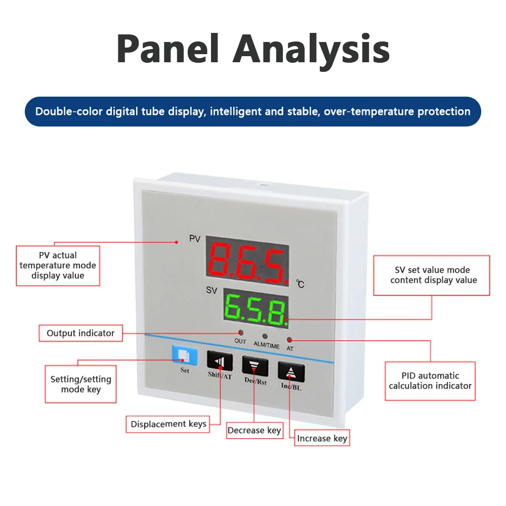 Termostato PID digitale AC220V regolatore di temperatura regolabile a temperatura costante K tipo E termocoppia uscita relè 30A