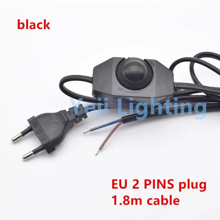 Dimmer switch cable dimming switch with EU plug for Table lamp floor lamp power cord set black white Electrical cable wires