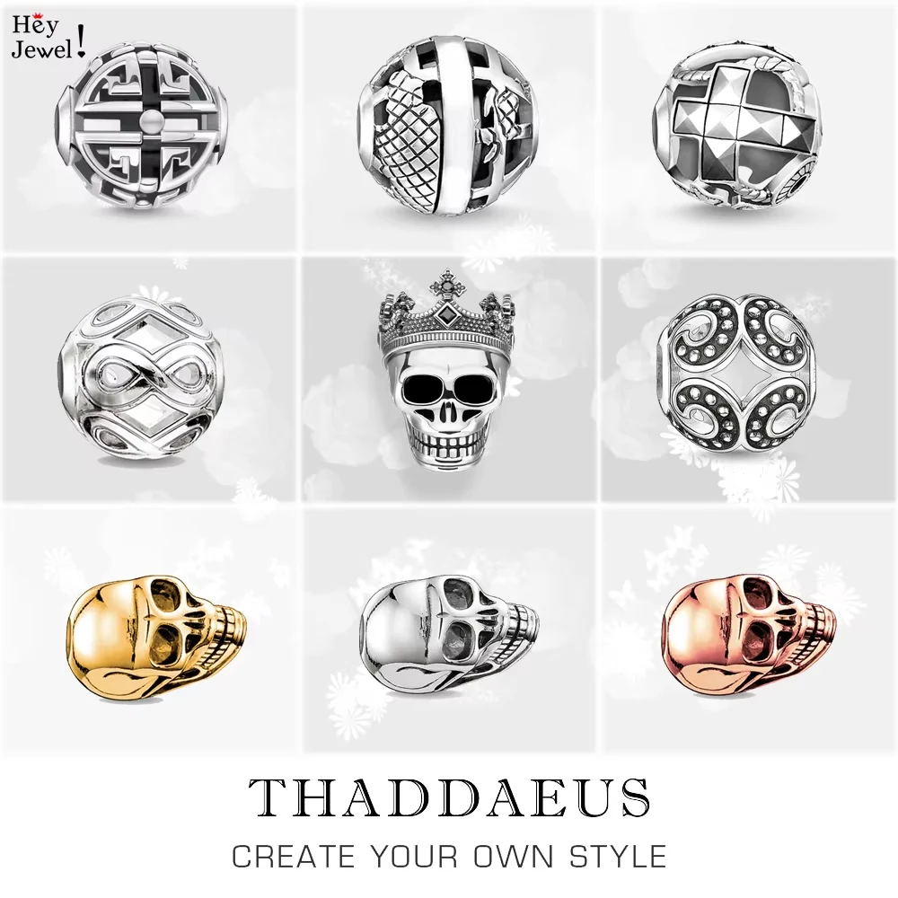 

Корона, Череп, король, бусина для Европы, большое отверстие, роскошные аксессуары Rebel Street, очарование для изготовления ювелирных изделий для женщин и мужчин