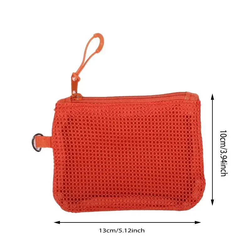 

Portable Short Wallet New Mesh Zipper Coin Purse Square Nylon Card Holder Make Up Organizer Bag