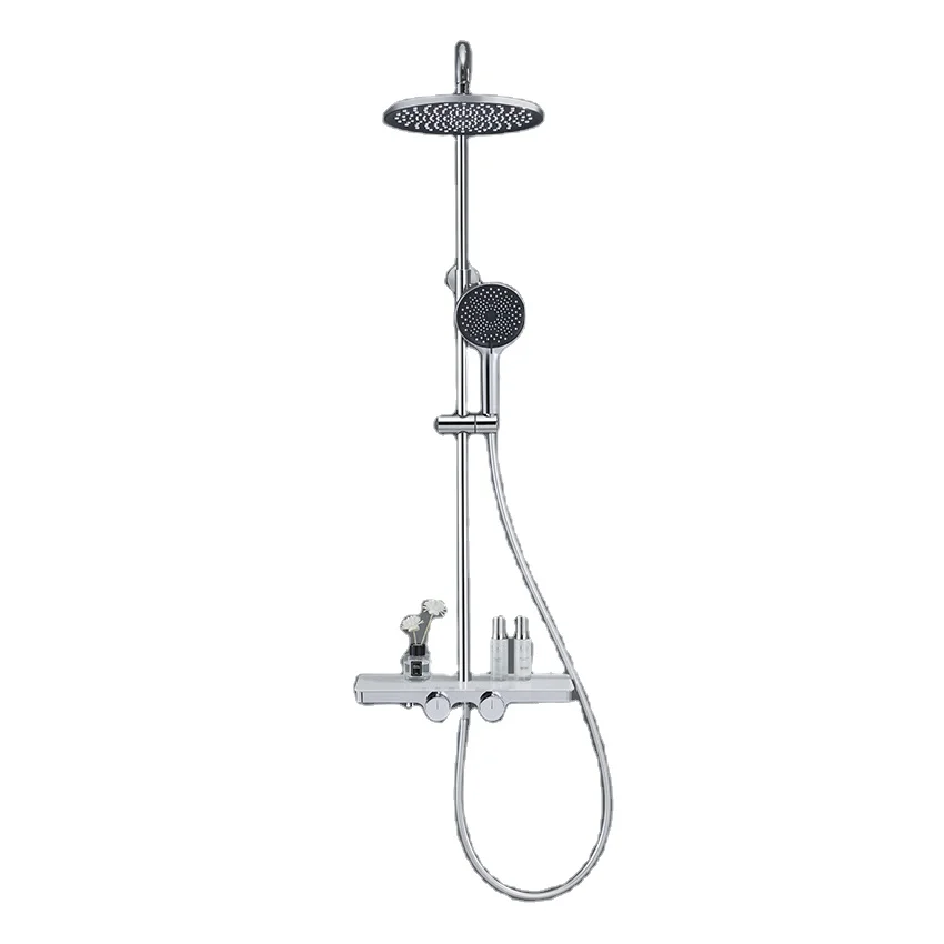 

4-сторонний настенный латунный смеситель для душа с одной ручкой, подача горячей и холодной воды, дождевой спрей, полированная керамика