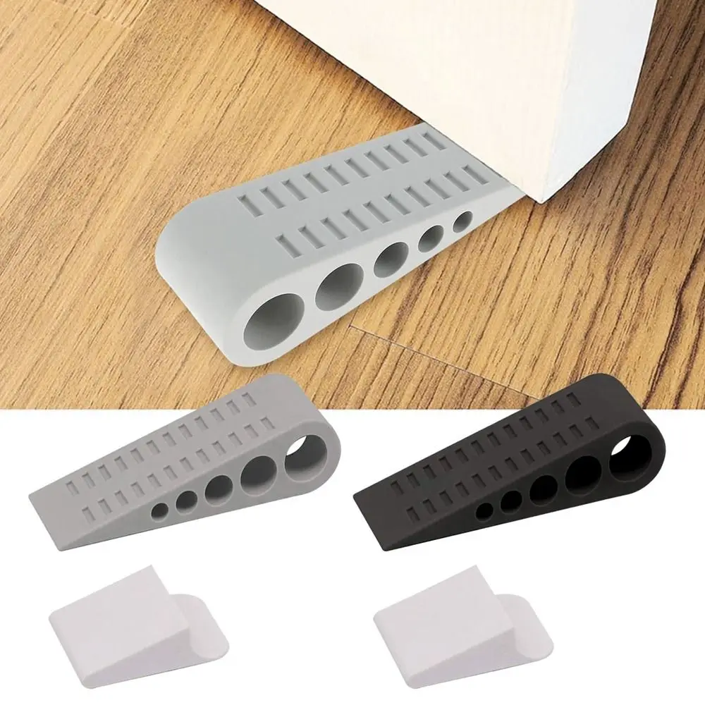 

New ABS Door Stoppers Anti Collision Self Adhesive Anti-skid Blocks Mute Wall Protectors Wedge Door Stops Door