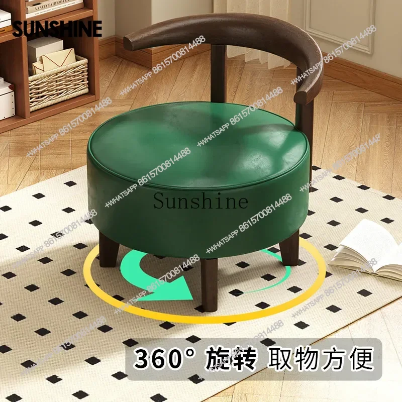 

Solid wood rotating large sofa backrest leisure round chairX