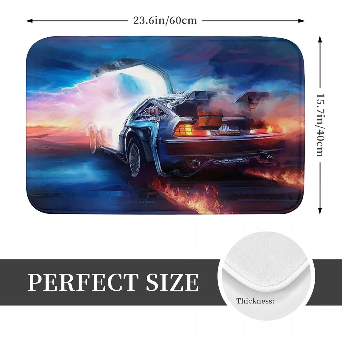 العودة إلى المستقبل Delorean Time Machine المضادة للانزلاق ممسحة الكلمة حصيرة السجاد البساط للمطبخ مدخل المنزل الحمام مسند القدم الحصير