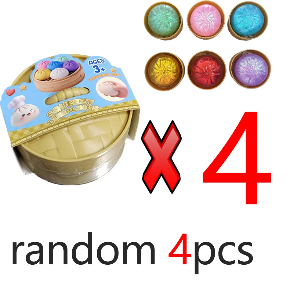 Nieuwe Glitter Dumpling Squishies Dumpling Squishy met doosje Dumplings Sensorisch knijp speeltje voor stressverlichting - afbeelding 1
