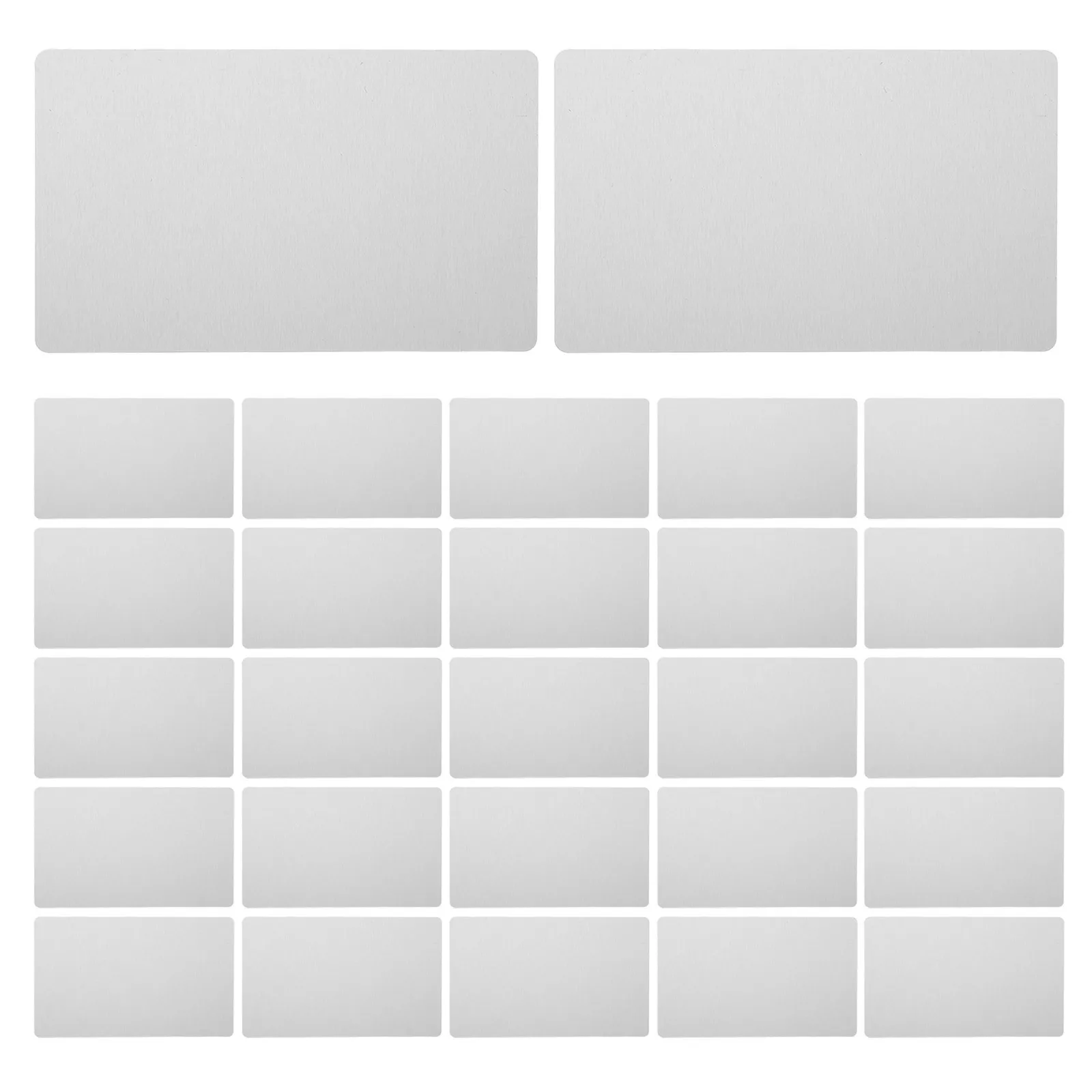 

200pcs Laser Engraving Aluminum Sheets 86X54X0.21Mm Silver Precision Metal Blanks For Diy Name Plates Office Cards Vip Business