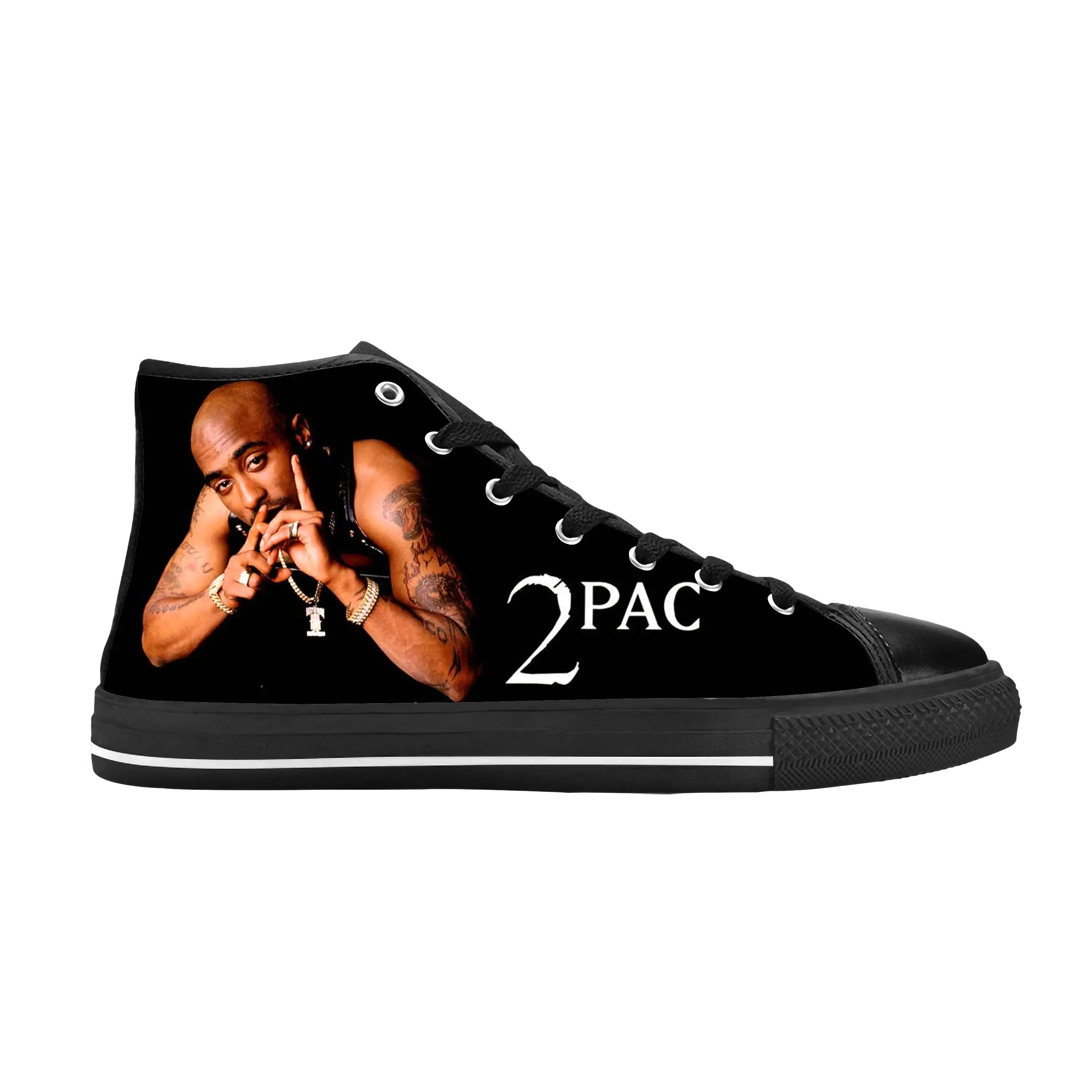 

Tupac Hip Hop Rap Rapper 2pac Makaveli Music Rock High Top Mens Womens Sneakers Teenager Sneaker Casual Couple Shoes Custom Shoe