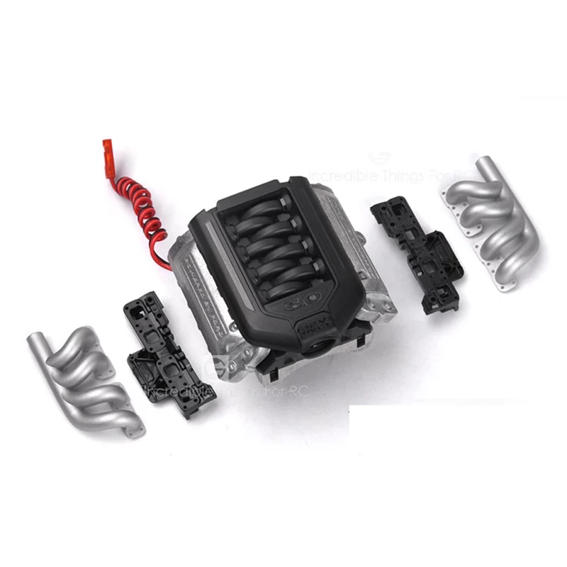 Simulation GRC F11 V8 moteur ventilateur de refroidissement moteur aquarium adapté pour véhicule à chenilles 1:10 RC TRX-4 Defender SCX10 RCversiTRX-6