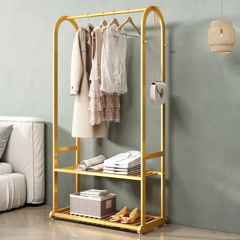 Hanging hanger floor-to-ceiling bedroom home indoor master bedroom light luxury hanger wrought iron strong and durable living ro