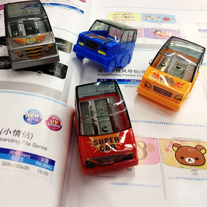1Pieces Cartoon Car Styling Pencil Sharpener Creative Stationery Pencil Sharpener Cutter School Office Supplies