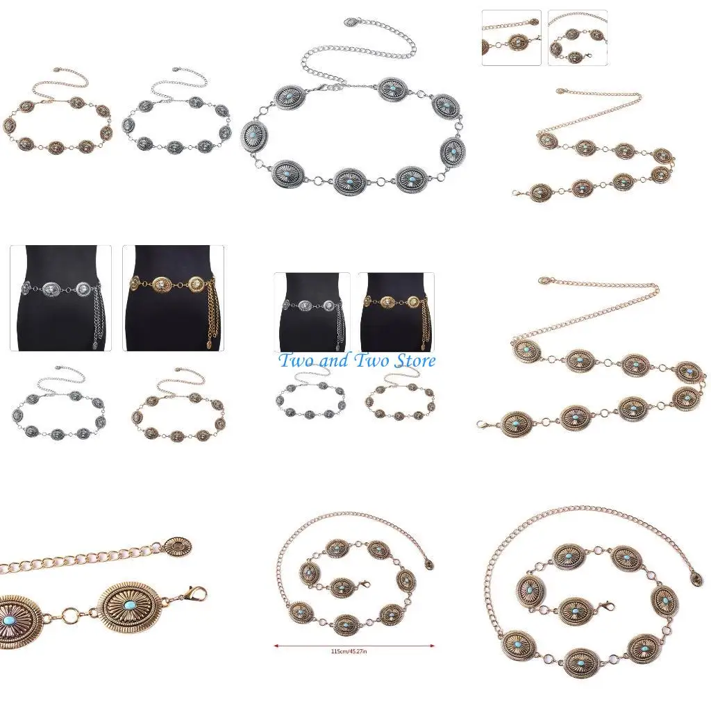 

HX6F женский пояс, цепочка на талию, изысканный шарм для платья, резная цепочка, раковина