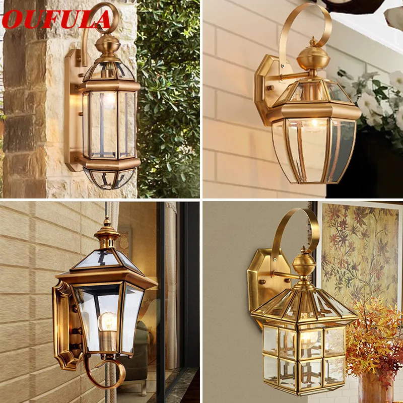 SOURA Modern Wall Lamps Light Outdoor Waterproof Sconce Contemporary Brass Copper para Home Varanda Pátio Corredor