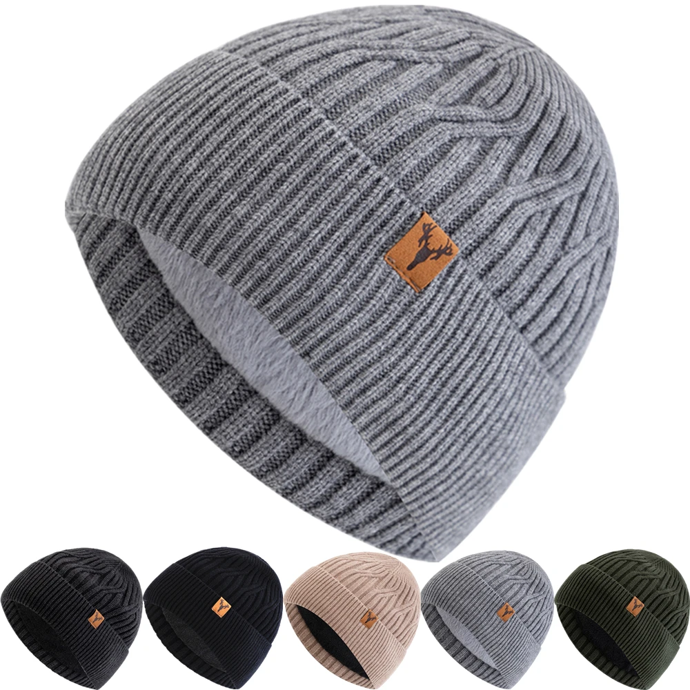 

New Style Unisex Winter Hat Plush Fur Lining Warm Cap Stylish Soft Beanie Hat For Men Women Outdoor Ski Sports Knitted Hat