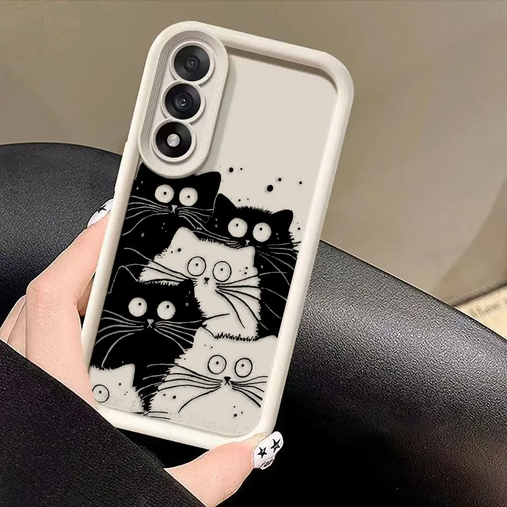 

Funny Black Cartoon Cat Phone Case For Xiaomi 15 15T 17 14 14T PRO MAX 8 11 12 12T 13 LITE 5GNE Cover TPU Case DIY Shell Funda