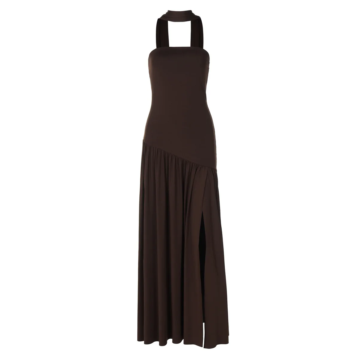 Ele Midi Wrap Dr للنساء سليم صالح اللون الجانب الشق Bal Faionable Strapl ثوب عبر الحدود جديد Sle