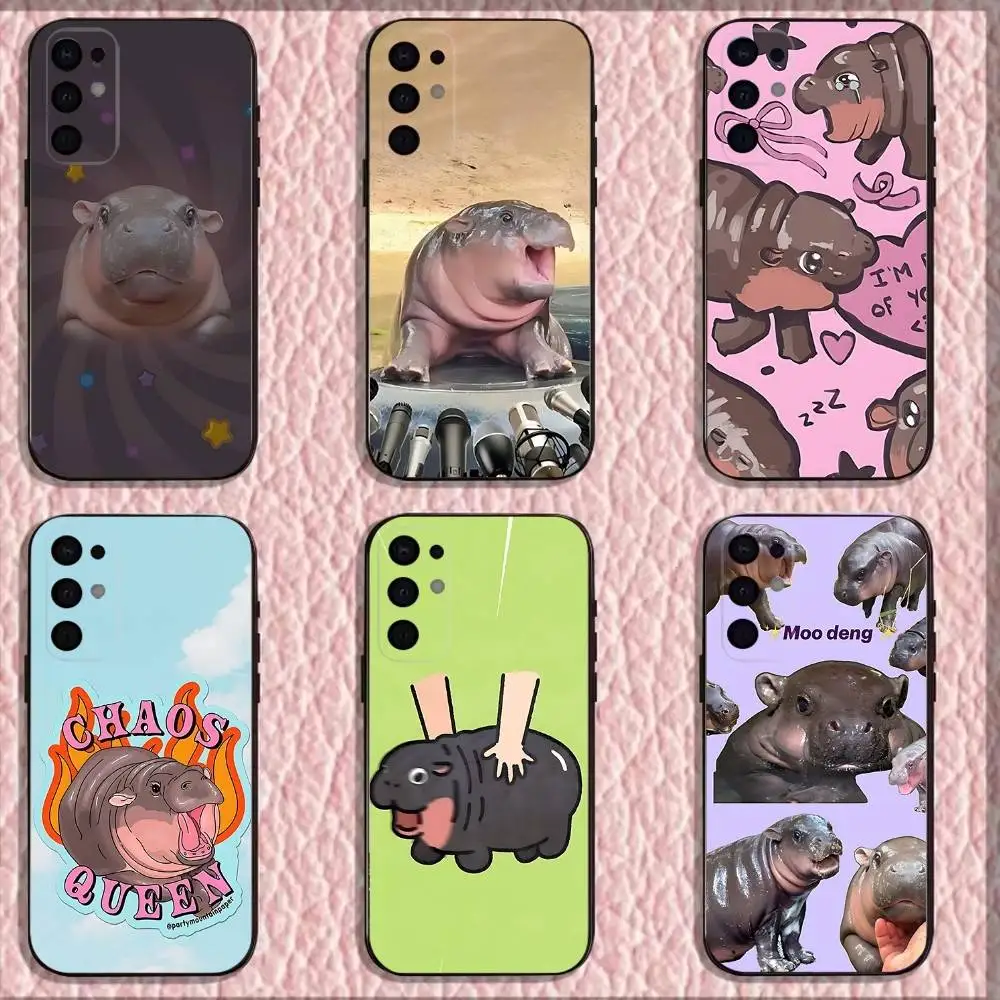 

Moo Deng Hippo Phone Case For Samsung S25,S24,S21,S22,S23,S30,Ultra,S20,Plus,Fe,Lite,Note,10,9,5G Black Cover