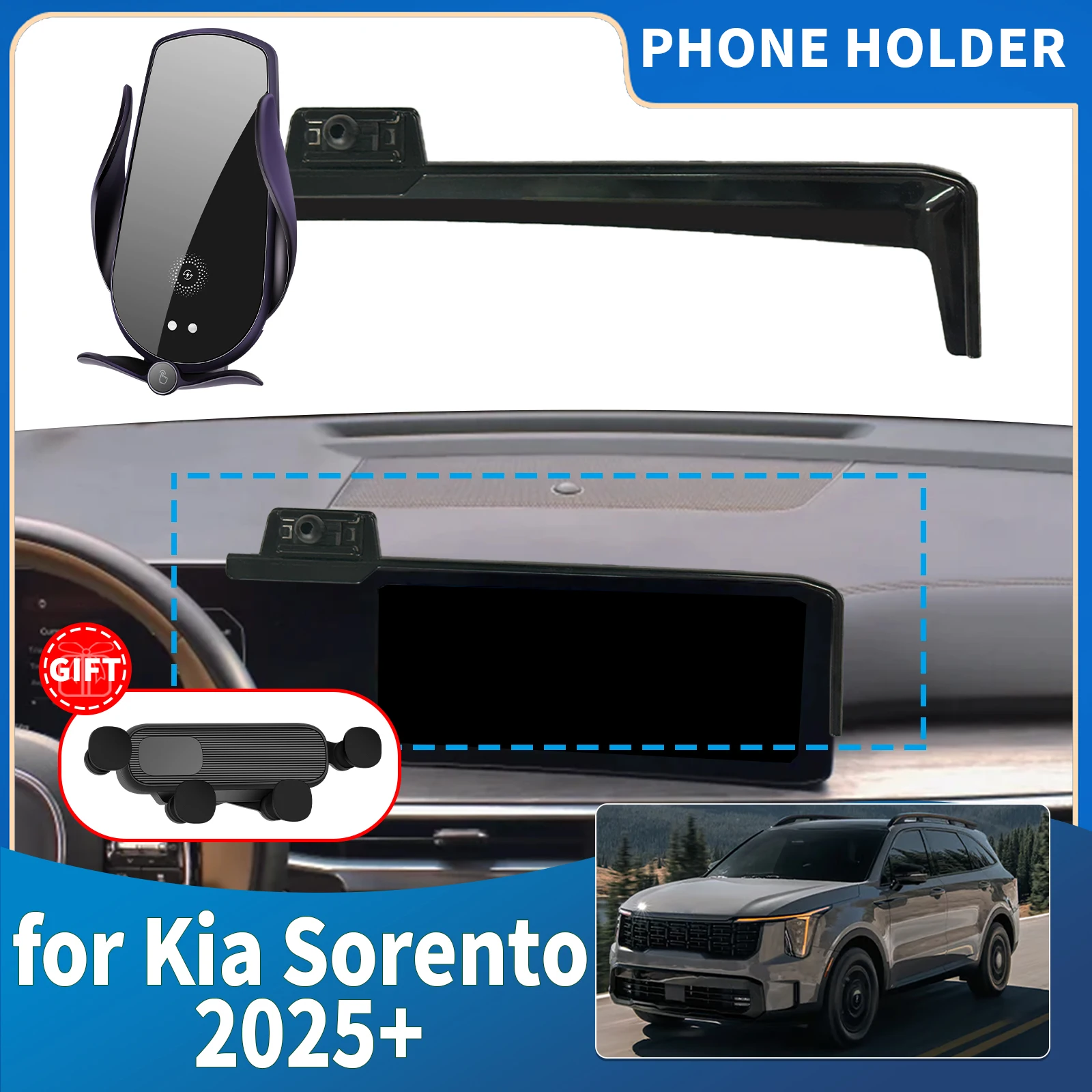 

fit for Kia Sorento 2025 2026 2027 ​​Integrated Screen Mount Phone Holder Mount Car accessoires